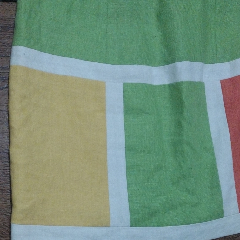 Colorblock Midi Dress in Green and Multicolor​ - Picture 2 of 6